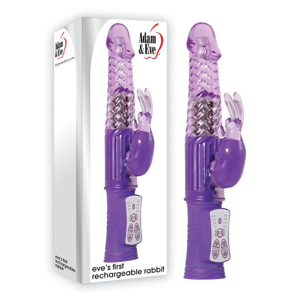 Adam & Eve Eve's First Rechargeable Rabbit - Purple 22.9 cm (9'') USB Rechargeable Rabbit Vibrator Adam & Eve